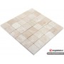 5x5cm Açık Bej Mermer Doğal Taş Fileli Mozaik -DT1572